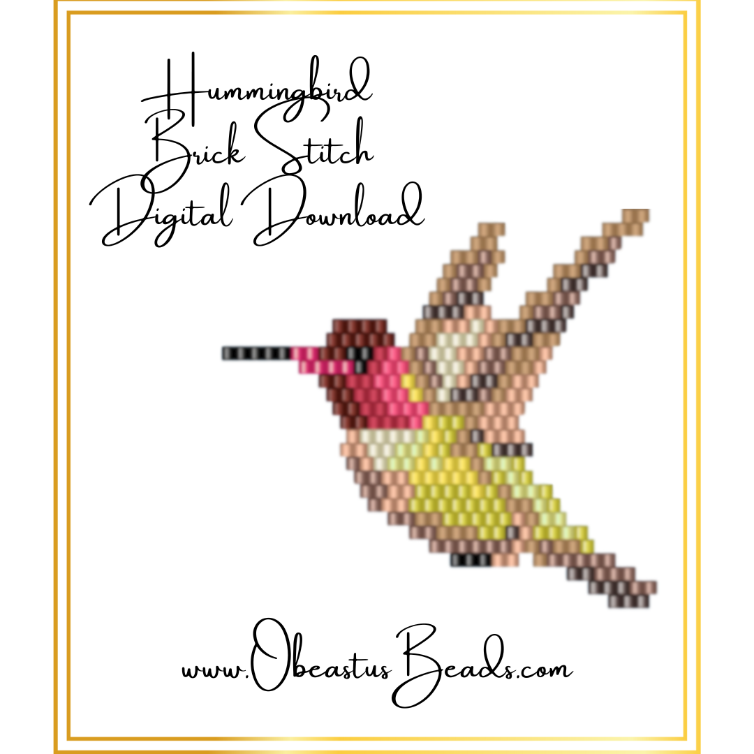 Hummingbird Brick Stitch Pattern - Digital Download