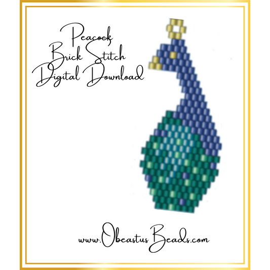 Peacock Brick Stitch Digital Download Pattern