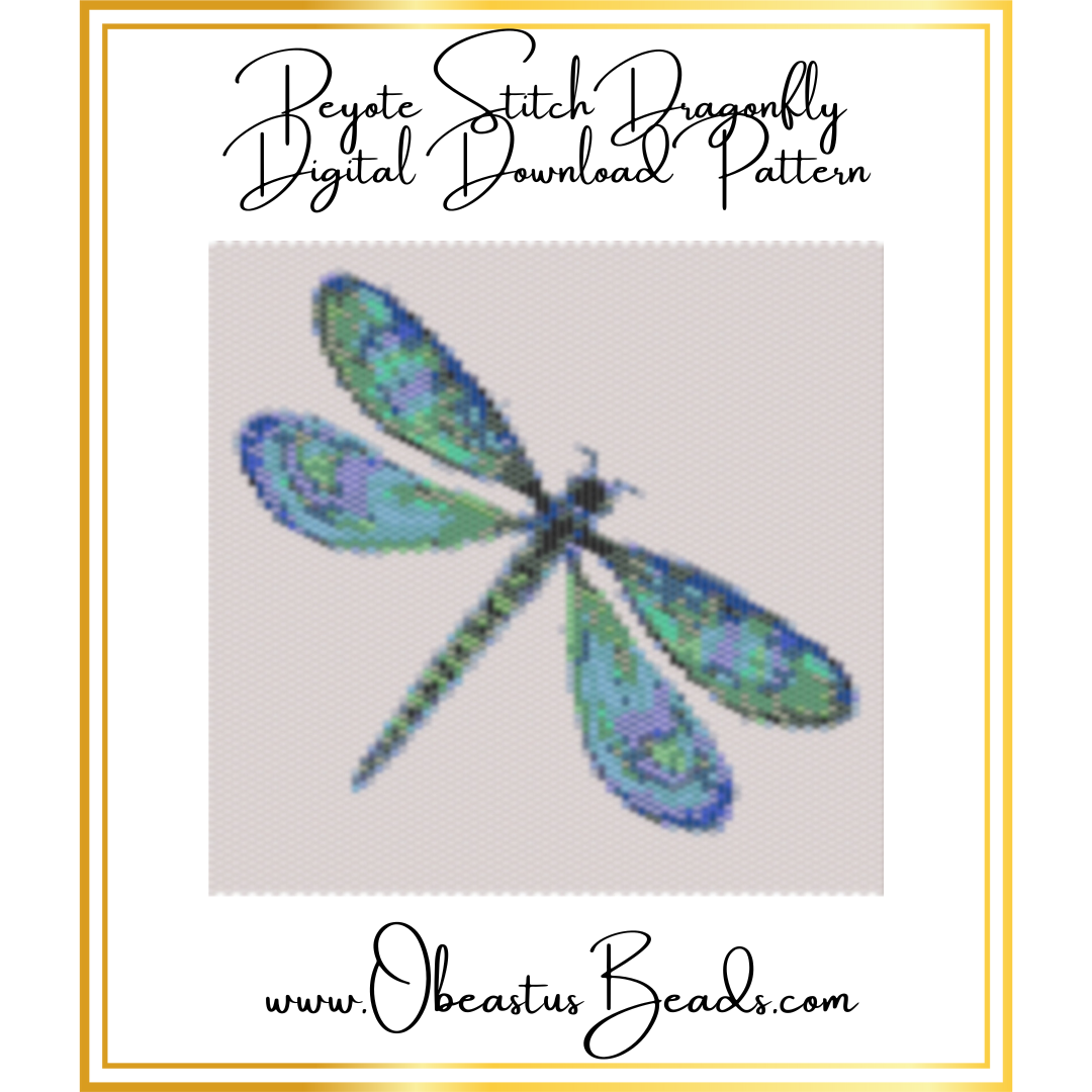 Dragonfly Peyote Stitch Digital Download Pattern