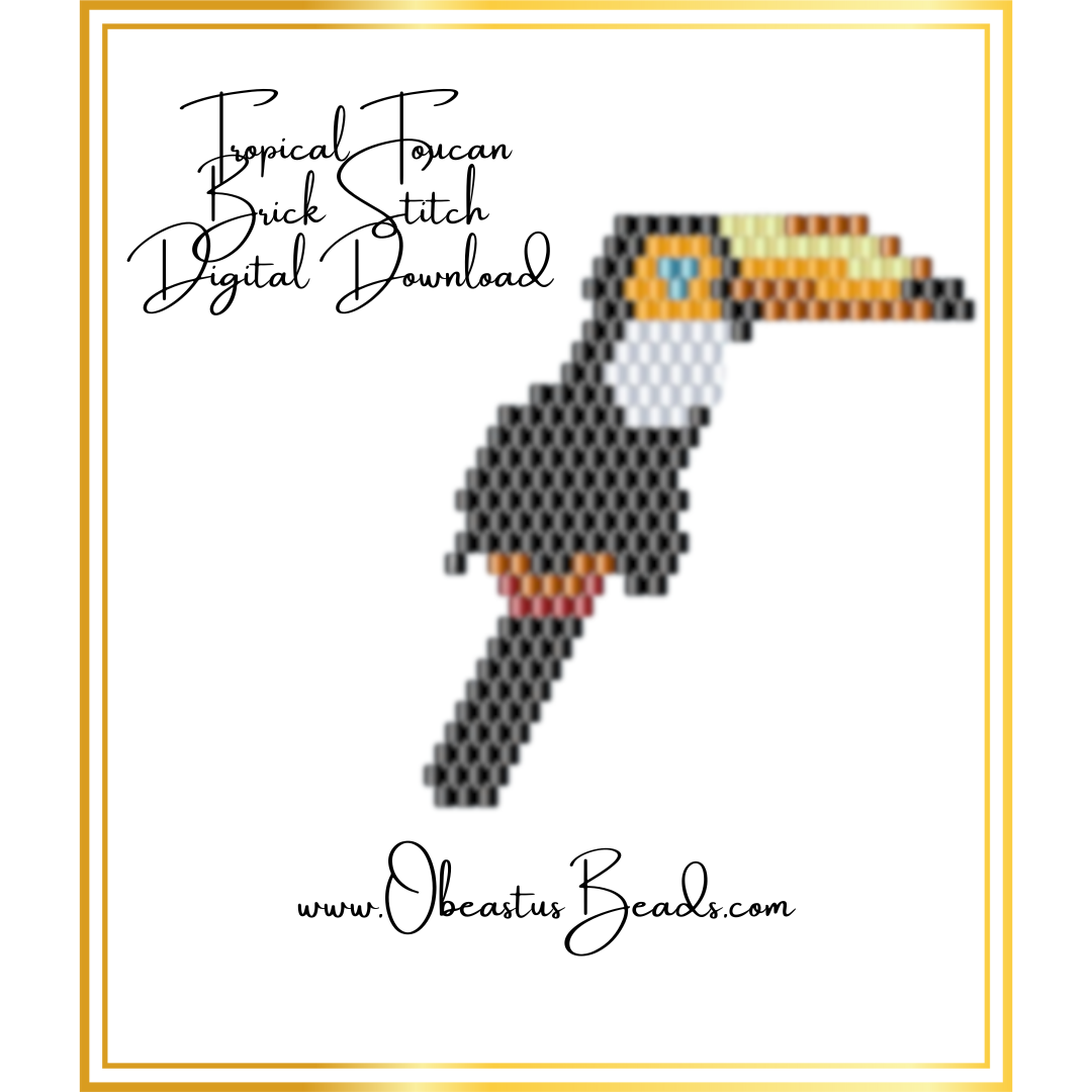 Tropical Toucan - Brick Stitch Digital Beading Pattern